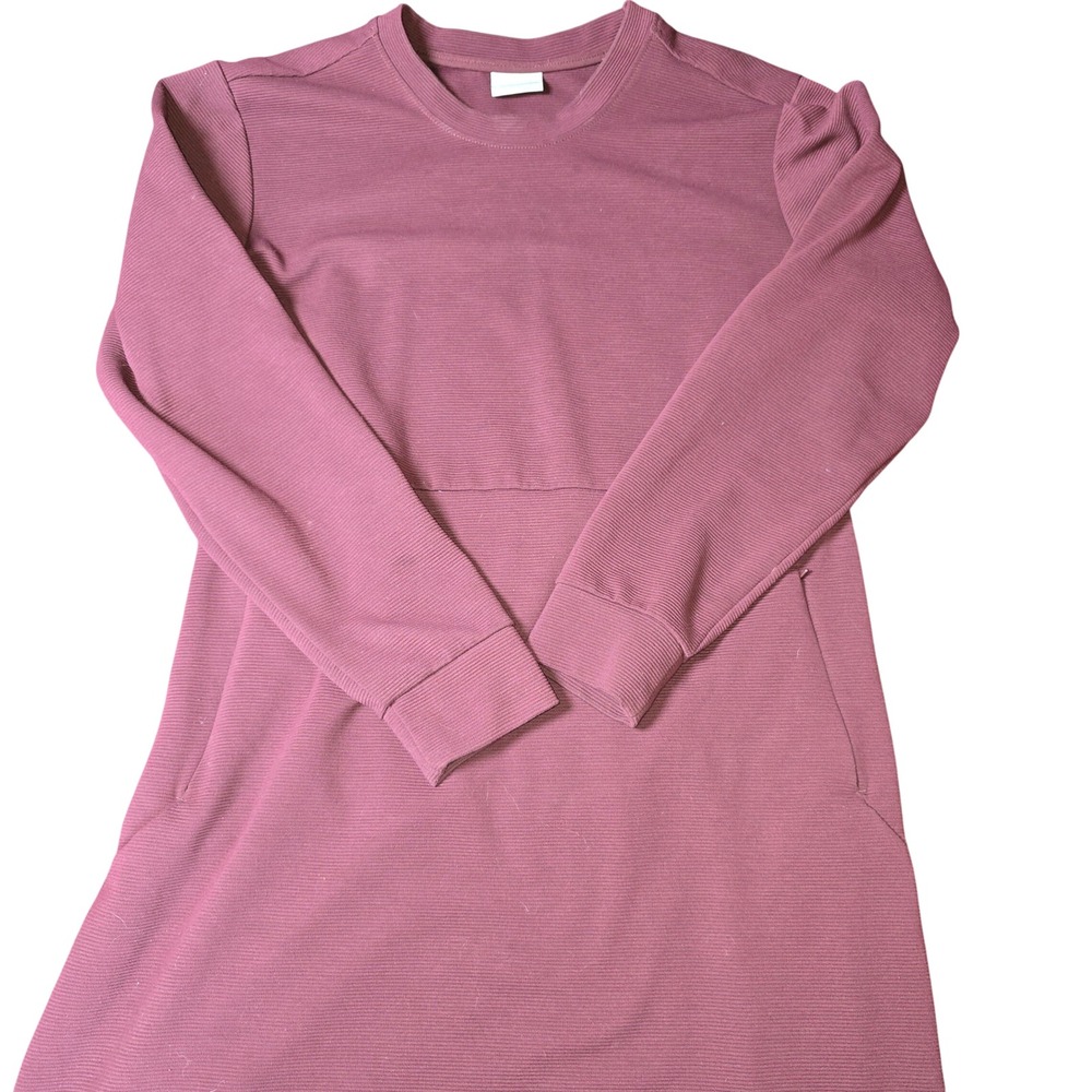 Columbia Long-sleeve Tunic Dress Maroon Red Women's XL Full Front Zip Pocket